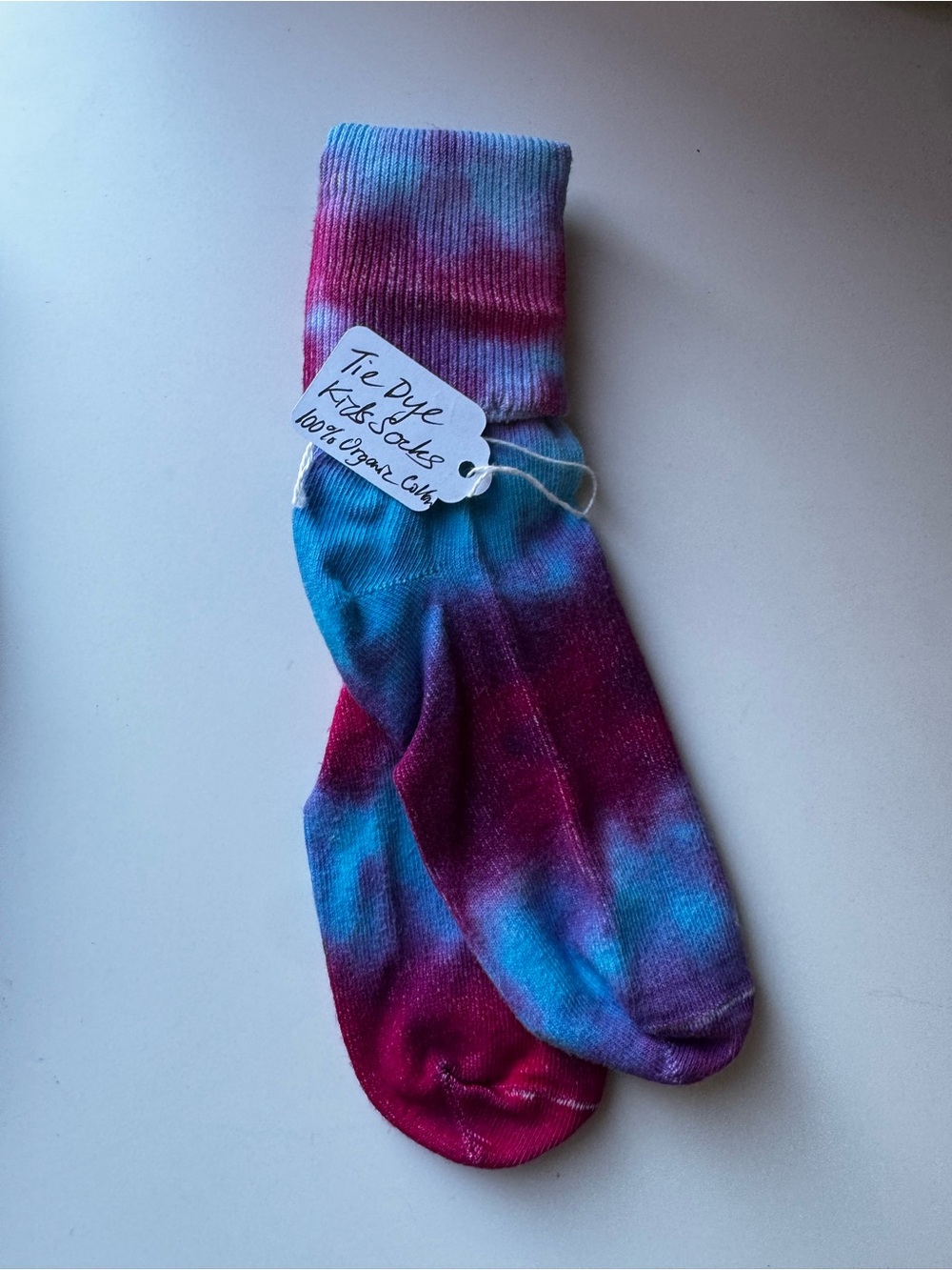 The Organic Company Organic Cotton Blue / Purple Tie-Dye Crew Socks - NWT
